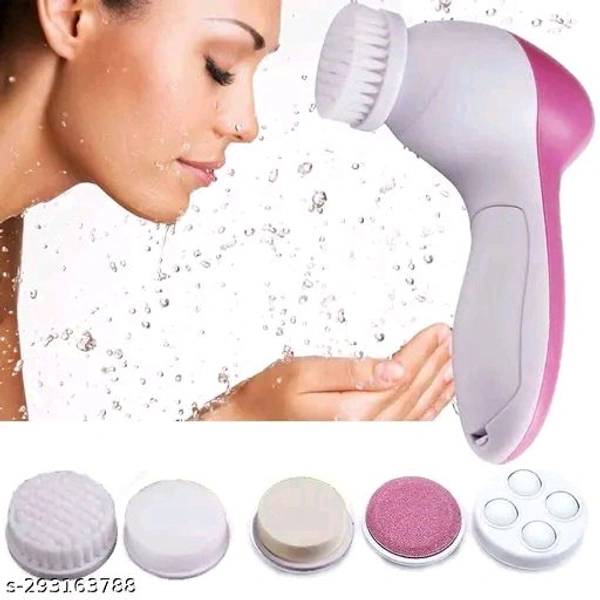 5 PCENFAP065 in 1 Face Facial Exfoliator Electric Massage Machine Care & Cleansing Cleanser Massager Kit For Smoothing Body Beauty Skin Cleaner facial massager machine for face
 
