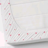 220 PCENFAP067 TC Cotton Feel Glace Cotton Printed Elastic Fitted King Size Double Bed Bedsheet with 2 Pillow Covers
  - Red Heart