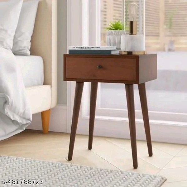 Aaliya PCENFAP071 Mart Wooden Bedside Table, Nighstand with Solid Wood Legs for Bedroom, Classic Lamp Stand or Sofa Side Table with 1 Storage Drawer for Living Room and Offices
 