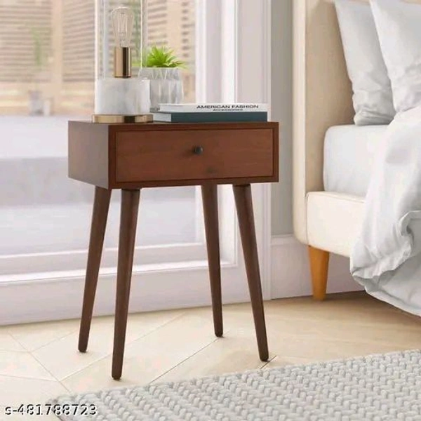 Aaliya PCENFAP071 Mart Wooden Bedside Table, Nighstand with Solid Wood Legs for Bedroom, Classic Lamp Stand or Sofa Side Table with 1 Storage Drawer for Living Room and Offices
 