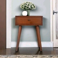 Aaliya PCENFAP071 Mart Wooden Bedside Table, Nighstand with Solid Wood Legs for Bedroom, Classic Lamp Stand or Sofa Side Table with 1 Storage Drawer for Living Room and Offices
 