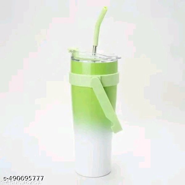 1200ml PCENFAP072 Stainless Steel Tumbler with Handle, Dual Lid, Drinking Straw | Hot and Cold Double Vacuum Insulated Flask | Fits Car Cup Holders |
  - Mint Green