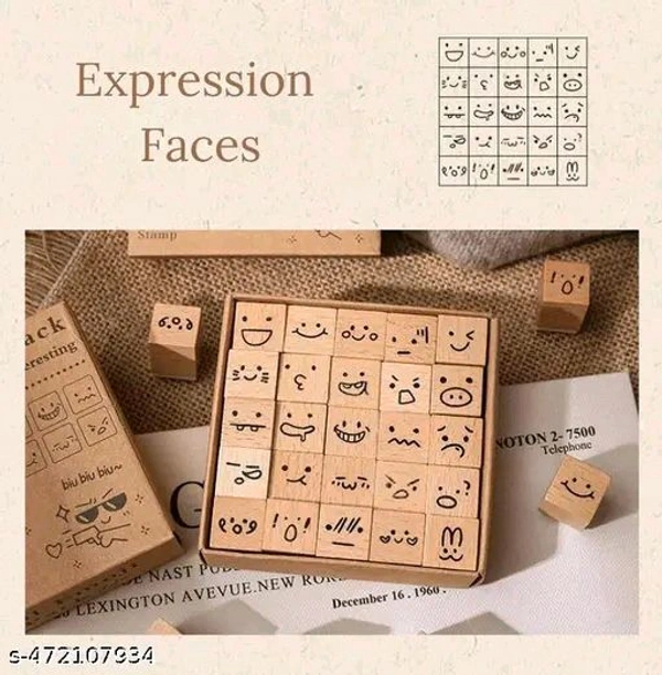 8PC PCENFAP078 Spray Shadow Series Retro Floral Plant Wooden Seal Stamp Pack Diy Scrapbooking, Crafts & Stationery Fun Seal Stamp (PACK OF 8PC)
  - Combo Design 2