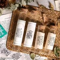 8PC PCENFAP078 Spray Shadow Series Retro Floral Plant Wooden Seal Stamp Pack Diy Scrapbooking, Crafts & Stationery Fun Seal Stamp (PACK OF 8PC)
  - Combo Design 3