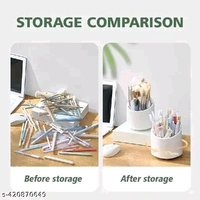 Makeup PCENFAP081 Brush  Organizer with Lid, Rotating Dustproof Make Up Brushes Container with Acrylic Cover, Spinning Cosmetics Holders  