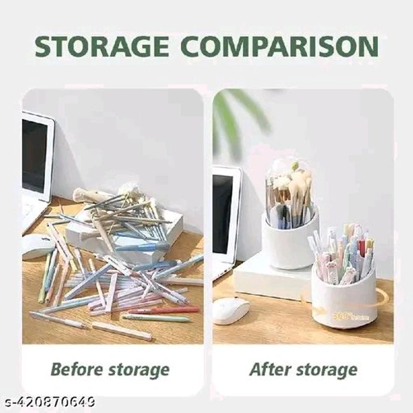Makeup PCENFAP081 Brush  Organizer with Lid, Rotating Dustproof Make Up Brushes Container with Acrylic Cover, Spinning Cosmetics Holders  