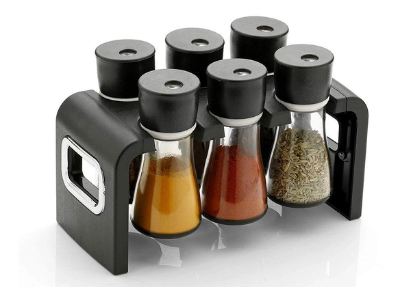 0100 Plastic Spice Rack Masala Organiser (6 Pcs)
