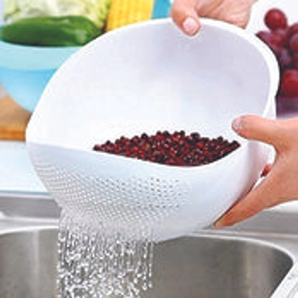 0108  BIG RICE BOWL STRAINER PERFECT SIZE FOR STORING AND STRAINING