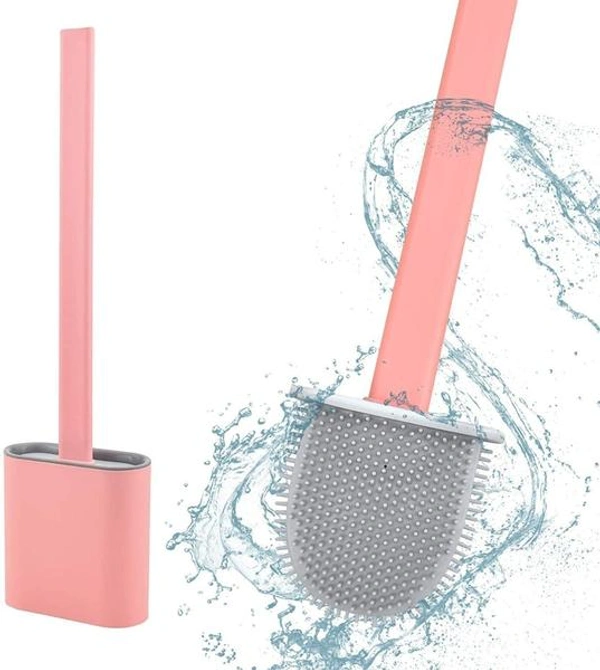 1398 Silicon Toilet Brush with Slim Holder Stand