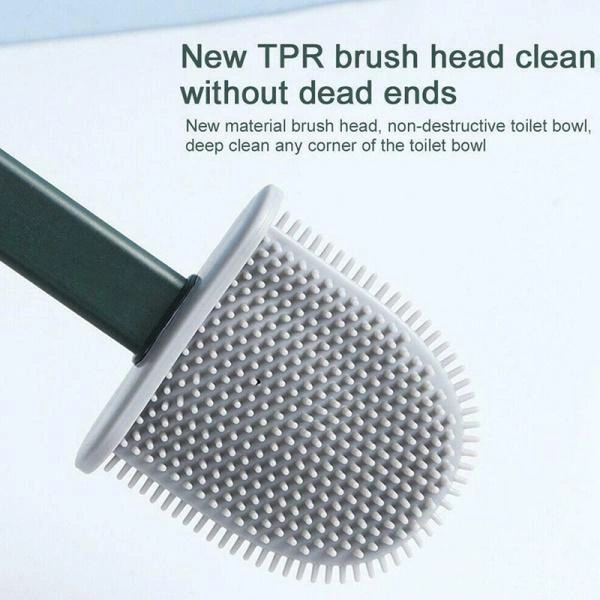 1398 Silicon Toilet Brush with Slim Holder Stand