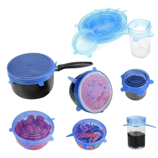 2154 Silicone Stretch Lids Reuseable Microwave Safe Flexible Covers