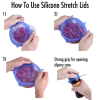 2154 Silicone Stretch Lids Reuseable Microwave Safe Flexible Covers