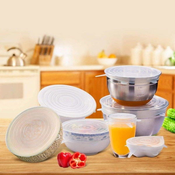 2154 Silicone Stretch Lids Reuseable Microwave Safe Flexible Covers