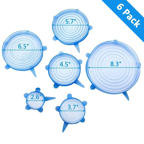 2154 Silicone Stretch Lids Reuseable Microwave Safe Flexible Covers