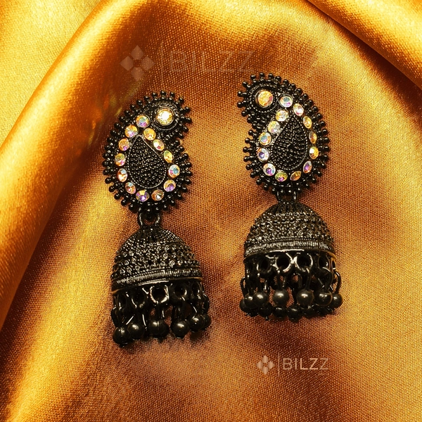 Black Jhumka Earrings: Exquisite Ethnic Jewelry