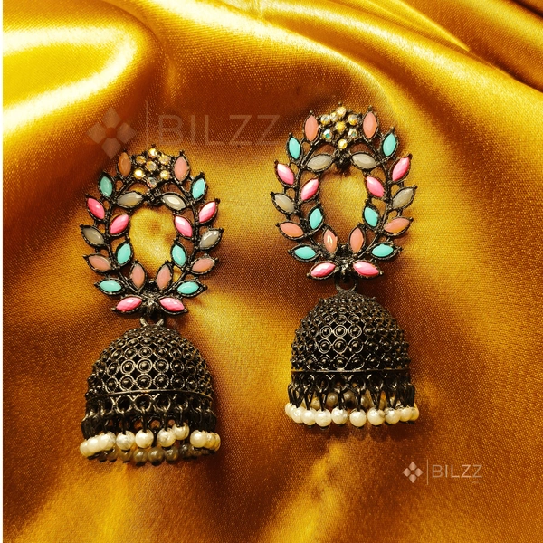 Classic Black Jhumkas: Handcrafted Beauty