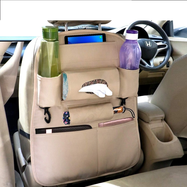 LEATHER CAR BACK SEAT ORGANIZER (1PC) (black only available)