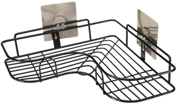 Metal Triangle Corner Shelf Black