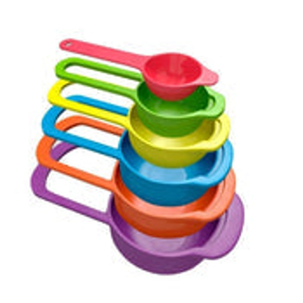 PLASTIC MEASURING SPOONS FOR KITCHEN (6 PACK)