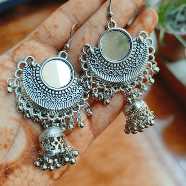 Radiant Reflections: Grand Jhumka Earrings