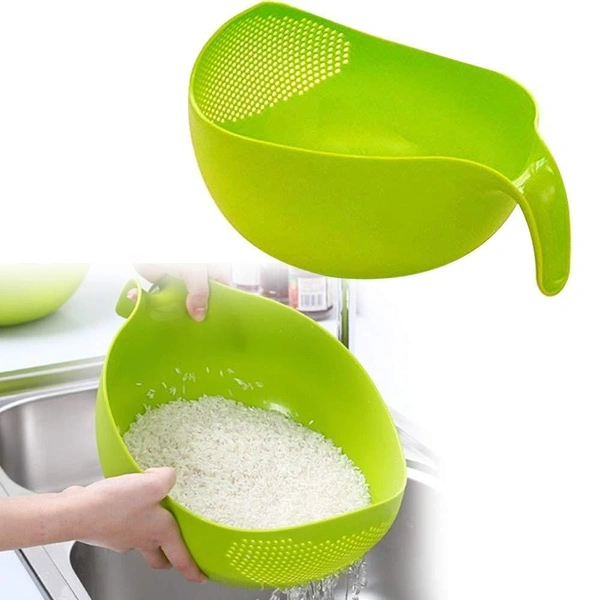 Rice Bowl Thick Drain Basket with Handle