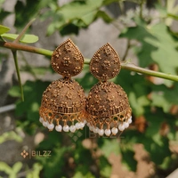 Set of 10 Multi Color Ethnic Jhumka Earrings with Free set of 2 Pendants Necklace Included