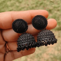 Set of 10 Multi Color Ethnic Jhumka Earrings with Free set of 2 Pendants Necklace Included