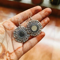 Set of 10 Silver Ethnic Jhumka Earrings with Free set of 2 Pendants Necklace Included