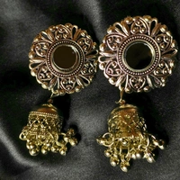 Shimmering Blossom: Circle Flower Jhumka Earrings