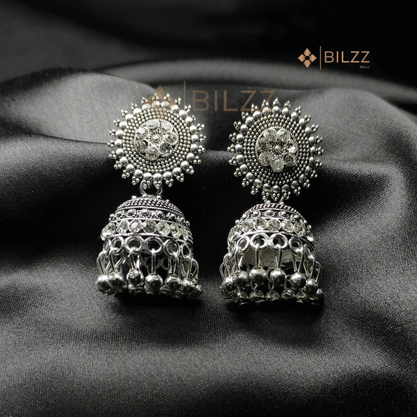 Silver Jhumka Earrings: Graceful Indian Style