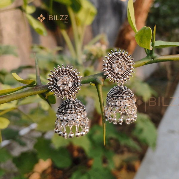 Silver Jhumka Earrings: Graceful Indian Style