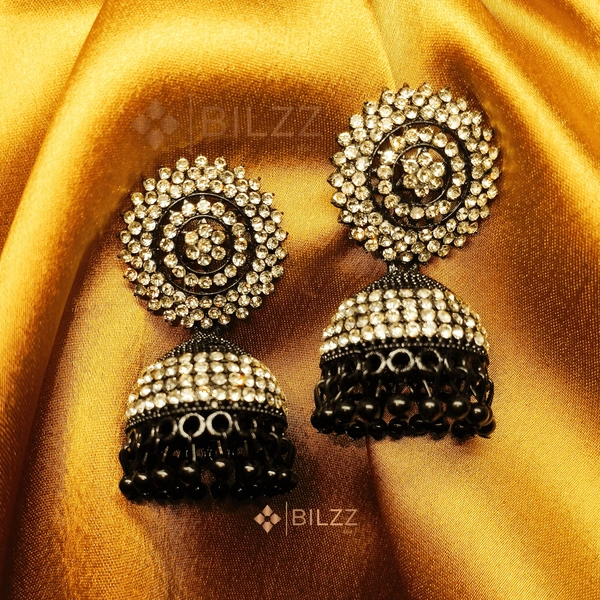 Sparkling Black Jhumka Earrings: For All Occasions