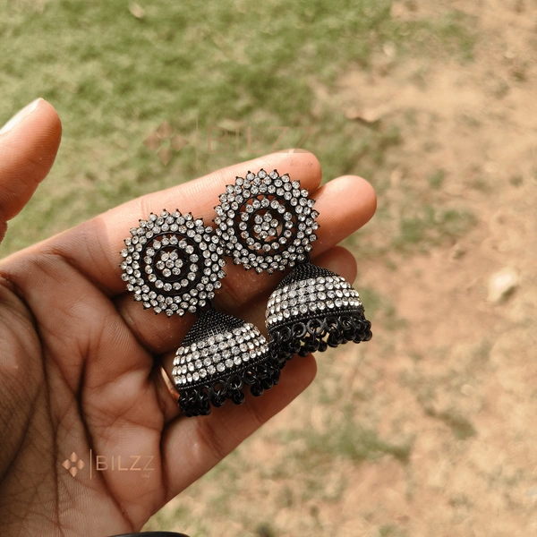 Sparkling Black Jhumka Earrings: For All Occasions