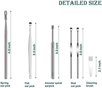 STAINLESS STEEL EAR PICK 6PSC