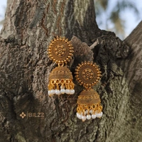 Traditional Golden Jhumka Earring: Handcrafted Elegance