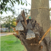 Vintage Silver Jhumka Earings: Artisan Crafted Charms