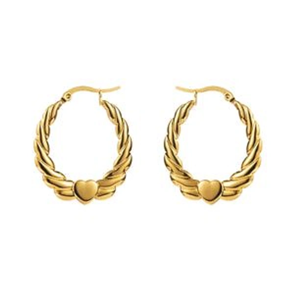 ELISA TWISTED HOOPS - STAINLESS STEEL ( ANTI TARNISH) 
