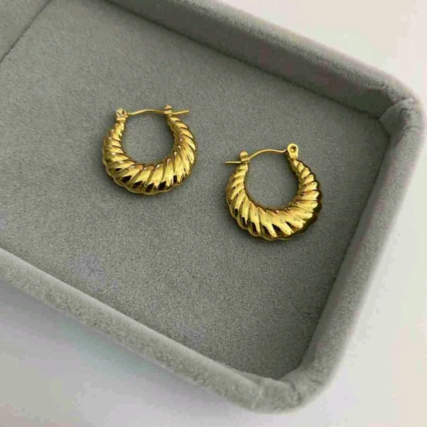 SEASHELL HOOPS - STAINLESS STEEL ( ANTI TARNISH) 