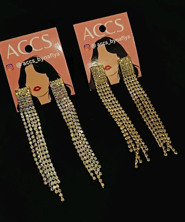 AD LONG DROP EARRINGS  - Silver
