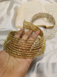 BEADED BRACELET CHOKER  - Silver