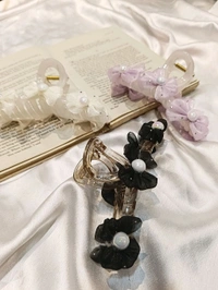 ORGANZA BOW CLAW  - Black