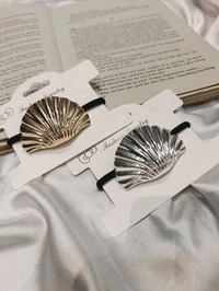 SHELL METAL HAIR BANDS  - Silver