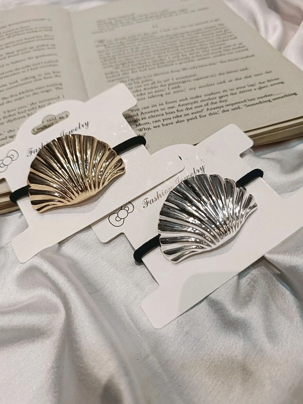 SHELL METAL HAIR BANDS  - Silver
