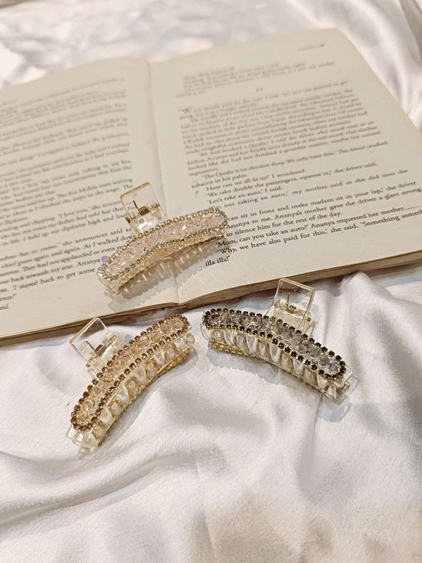 SLEEK STONE STUDDED CLAW  - Pink