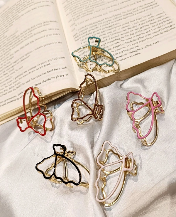 METAL BUTTERFLY CLAW  - Black