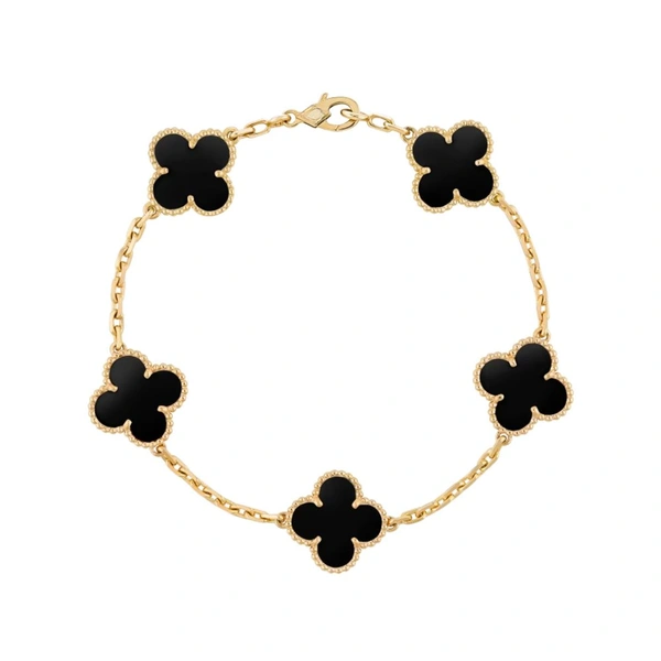 CLOVER BRACELET - BLACK (Anti Tarnish - Stainless Steel) 