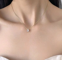 CRYSTAL TEAR DROP NECKPIECE ( ANTI TARNISH - STAINLESS STEEL) 