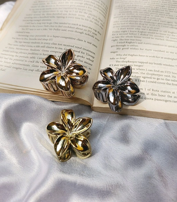 GLOSSY FLORAL CLAWS  - Silver