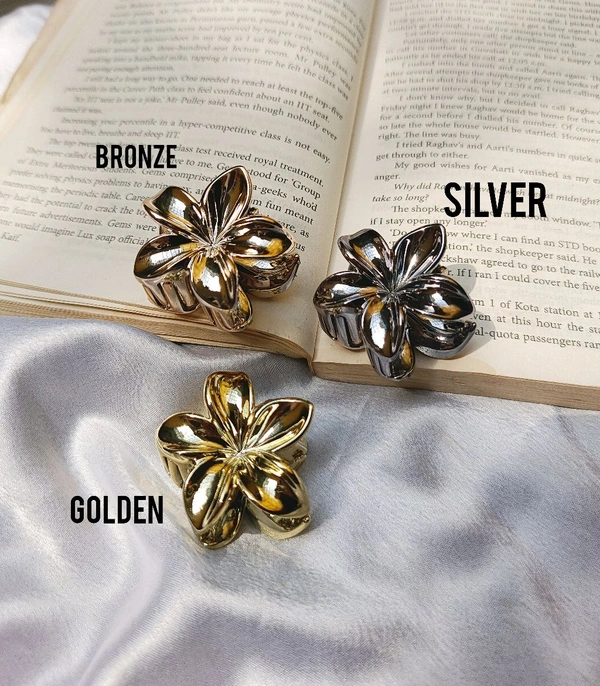GLOSSY FLORAL CLAWS  - Silver