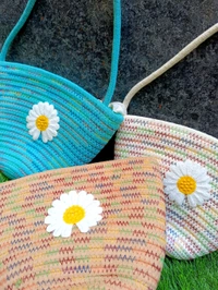 DAISY TEXTURED SLINGS  - Blue